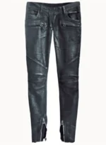 Leather Biker Jeans
