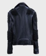 Mens Black Studded Biker Leather Jacket