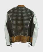 Mens Cafe Racer Studded Leather Jacket