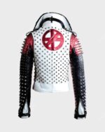Mens Studded Patches Leather Jacket