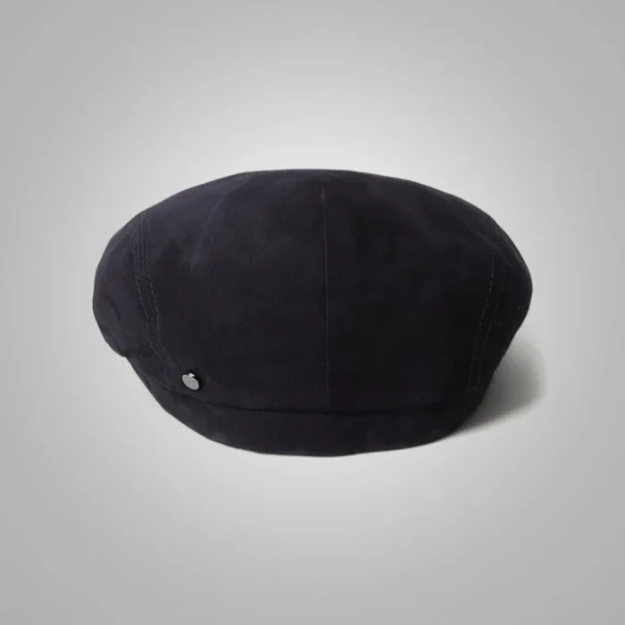 New Men Black Driver Goat Leather Cap