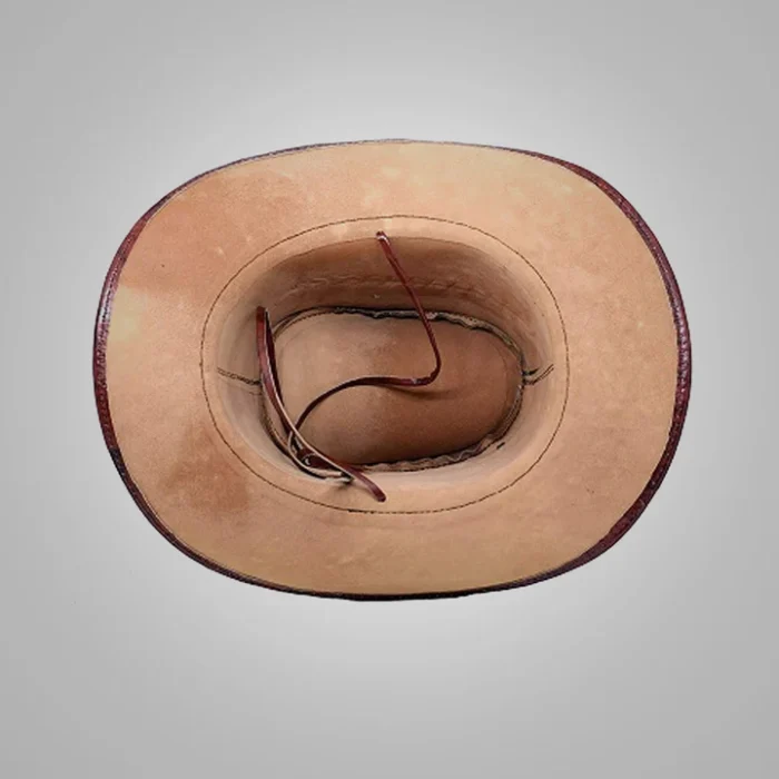 New Western Cowboy Leather Hat Shine Brown For Men
