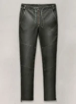 Rubbed Charcoal Ricky Martin Leather Pants