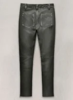 Rubbed Charcoal Ricky Martin Leather Pants