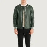 Willis Green Leather Varsity Jacket